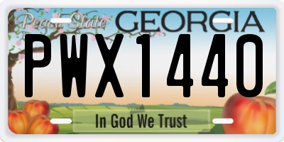GA license plate PWX1440