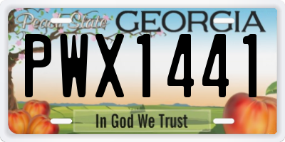GA license plate PWX1441