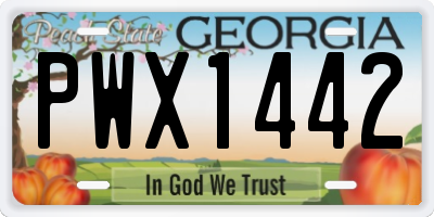 GA license plate PWX1442