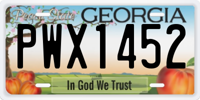 GA license plate PWX1452