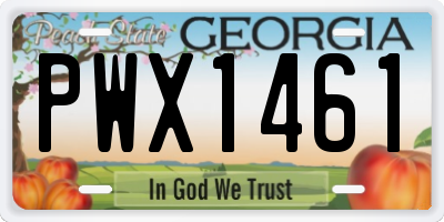 GA license plate PWX1461