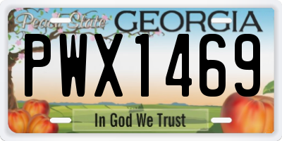 GA license plate PWX1469