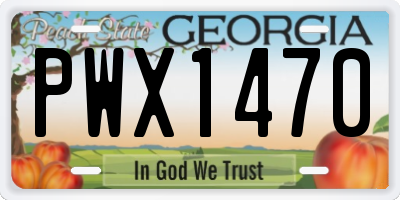 GA license plate PWX1470