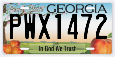 GA license plate PWX1472