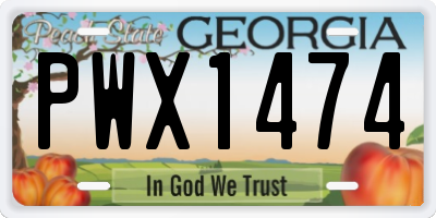 GA license plate PWX1474