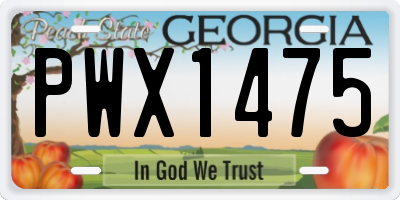 GA license plate PWX1475