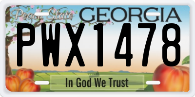 GA license plate PWX1478