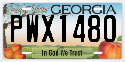 GA license plate PWX1480