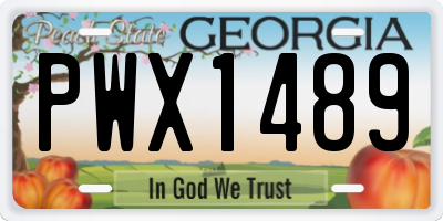 GA license plate PWX1489