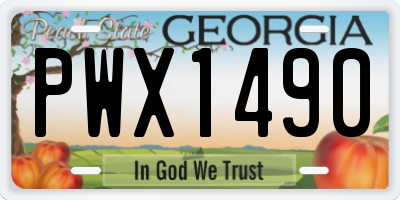 GA license plate PWX1490