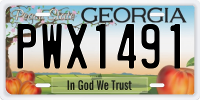 GA license plate PWX1491