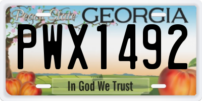 GA license plate PWX1492