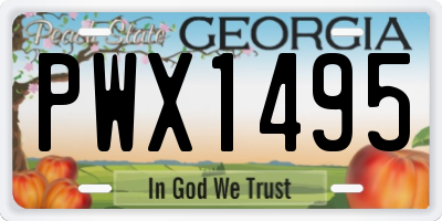 GA license plate PWX1495