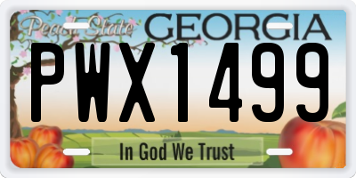 GA license plate PWX1499