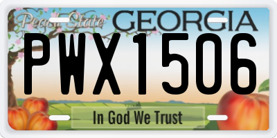 GA license plate PWX1506