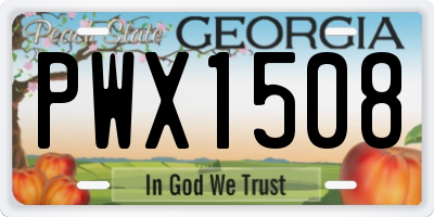 GA license plate PWX1508