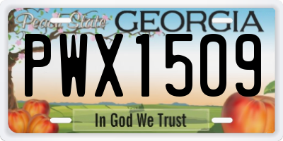GA license plate PWX1509
