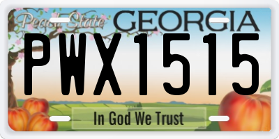 GA license plate PWX1515