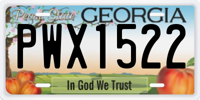 GA license plate PWX1522