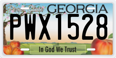 GA license plate PWX1528