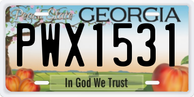GA license plate PWX1531