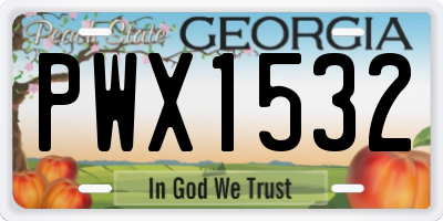 GA license plate PWX1532