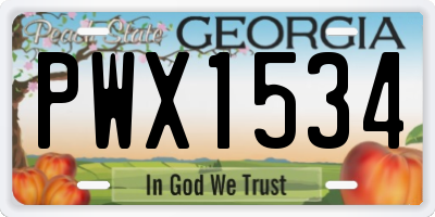 GA license plate PWX1534