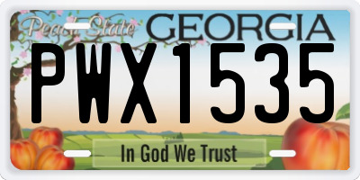 GA license plate PWX1535