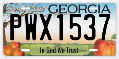GA license plate PWX1537