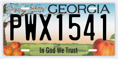 GA license plate PWX1541