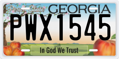 GA license plate PWX1545