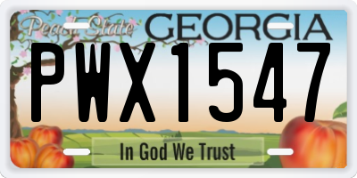 GA license plate PWX1547