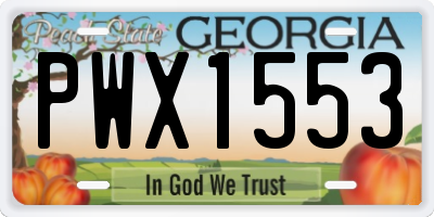 GA license plate PWX1553