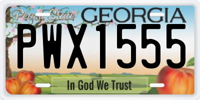 GA license plate PWX1555