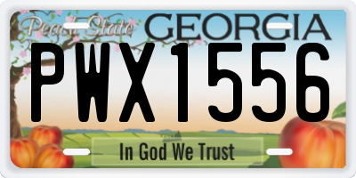 GA license plate PWX1556