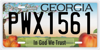 GA license plate PWX1561