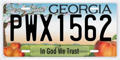 GA license plate PWX1562