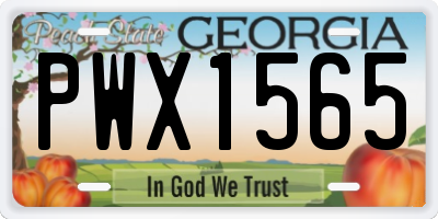 GA license plate PWX1565