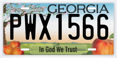 GA license plate PWX1566