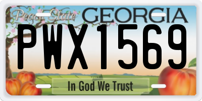 GA license plate PWX1569