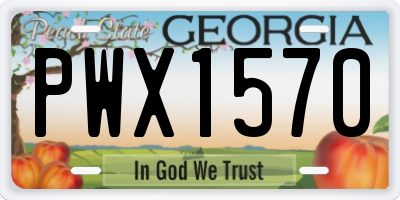 GA license plate PWX1570