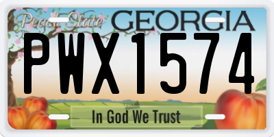 GA license plate PWX1574
