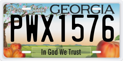 GA license plate PWX1576