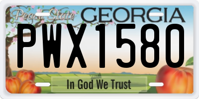 GA license plate PWX1580