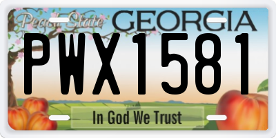 GA license plate PWX1581