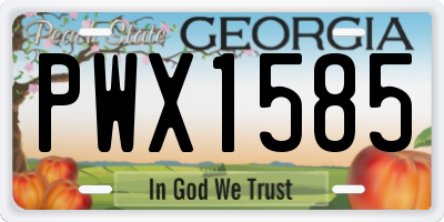 GA license plate PWX1585