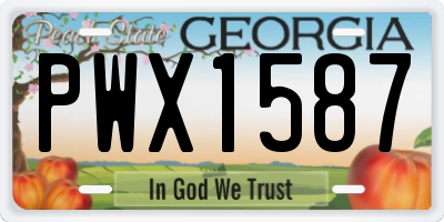 GA license plate PWX1587