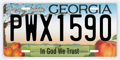 GA license plate PWX1590