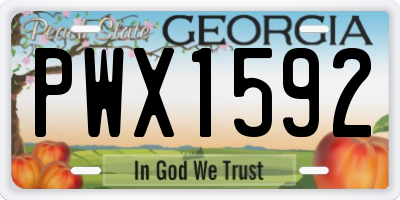 GA license plate PWX1592