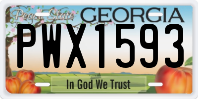 GA license plate PWX1593